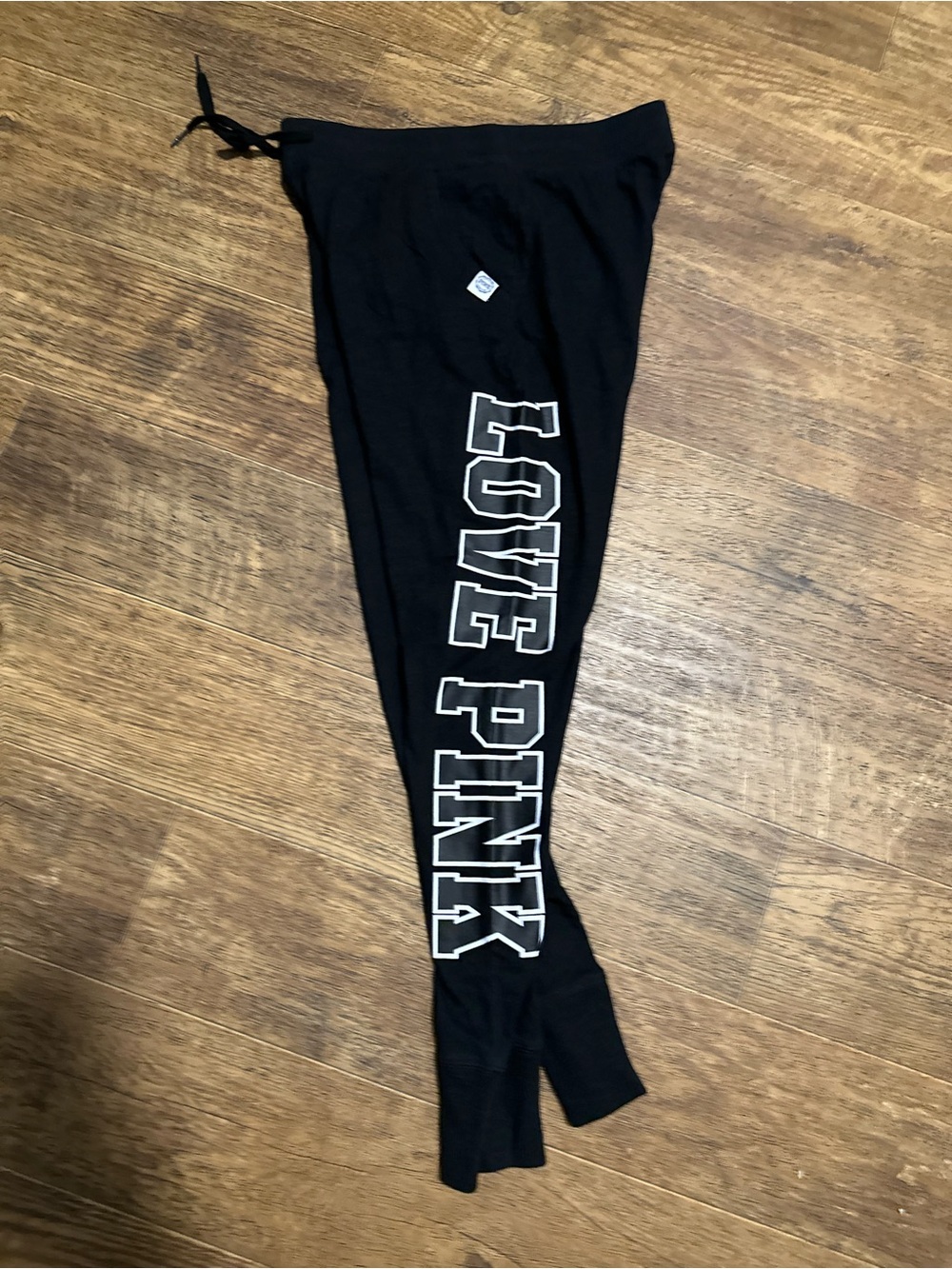 VS PINK 100% COTTON JOGGERS WITH SPELL OUT BONDED LOGO